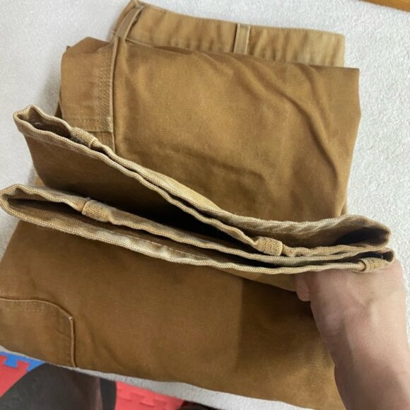 Vintage Carhartt Sun Faded Tan Double Knee Duck Canvas Dungaree Fit Pants 36X29 - Picture 6 of 16